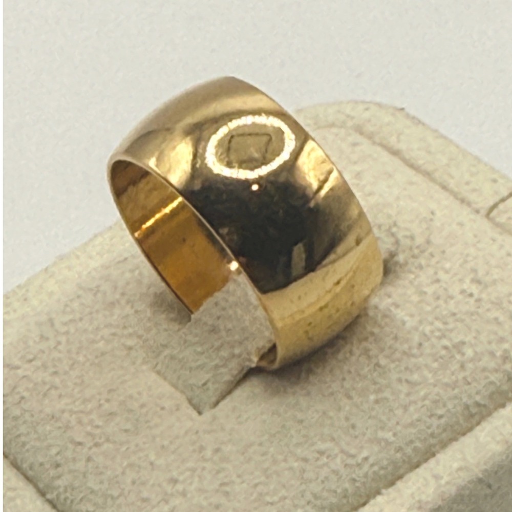 Vintage 14K Gold Electroplated Wide Dome Band Ring Size 7 - Picture 3 of 8